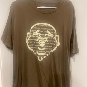 True Religion Brown Short Sleeve Tee with Graphic Design